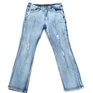 Y2K Echo Unltd Acid Wash Denim Jeans Streetwear Cotton cargo  size 36 straight L